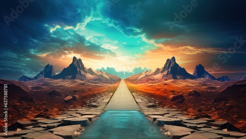 Mountain landscape with road