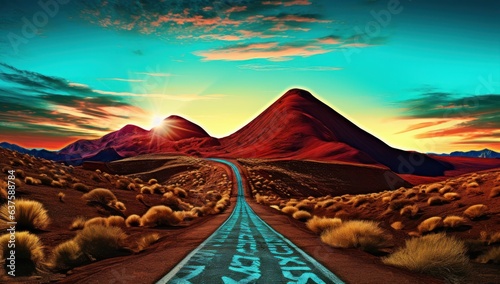 Mountain landscape with road