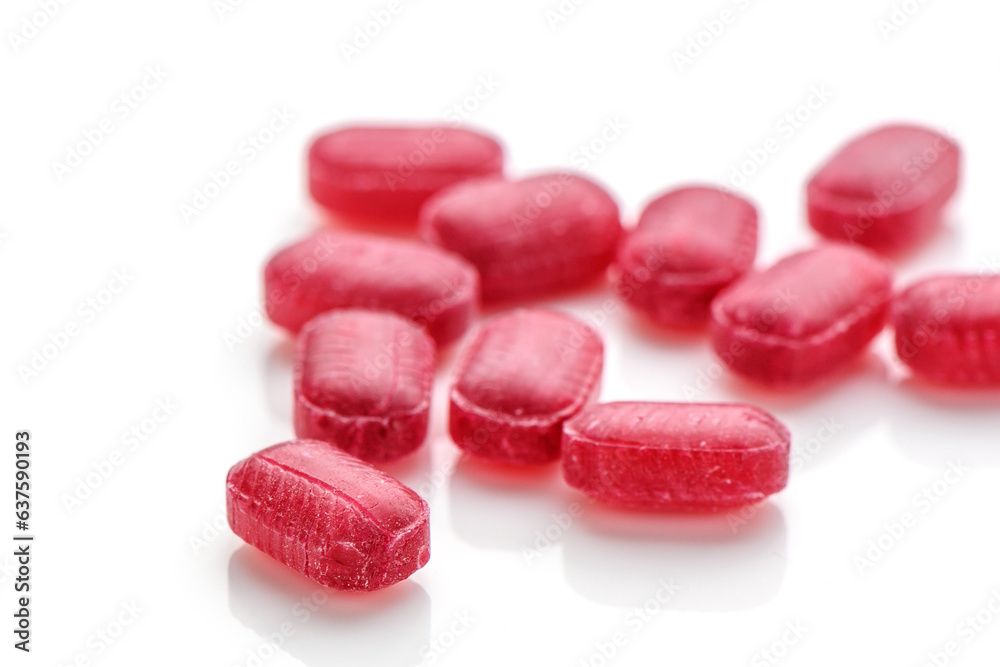 a bunch of red refreshing candies on a white background 1