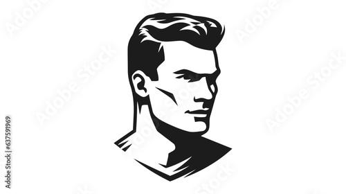 Man Face vector logo design on white background.
