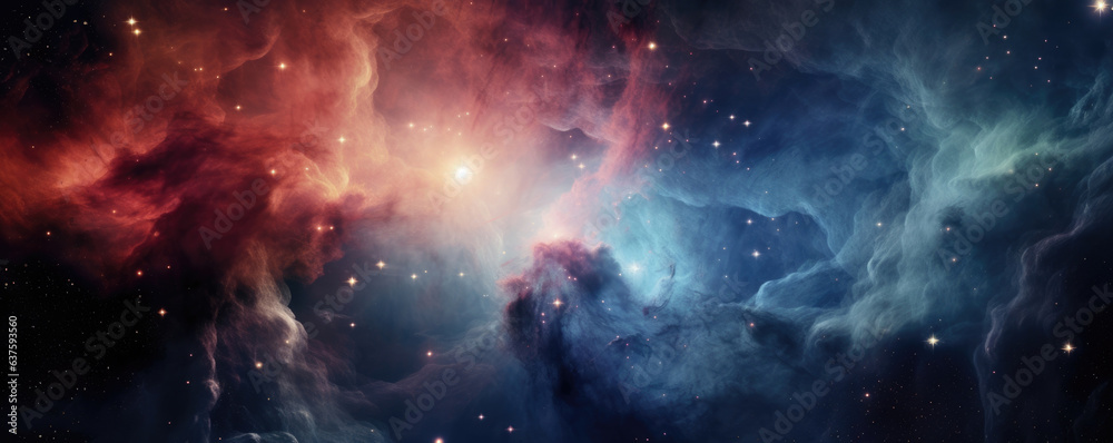 A telescope view of the expansive Orion nebula reveals its inner turmoil