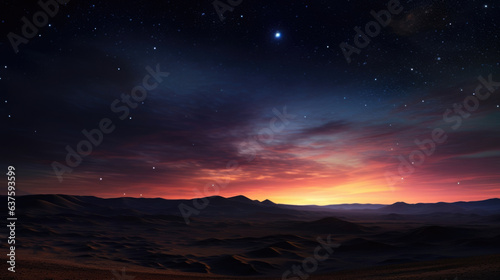 An ethereal landscape of surreal ebonstreaked terrain against a rustcolored sky illuminated by an unusual twilit combination of starlight and Venusian light.