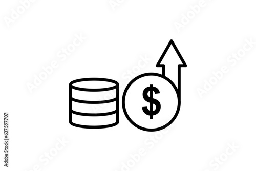 Profit Icon. Icon related to Credit and Loan. suitable for web site design, app, user interfaces, printable etc. Line icon style. Simple vector design editable