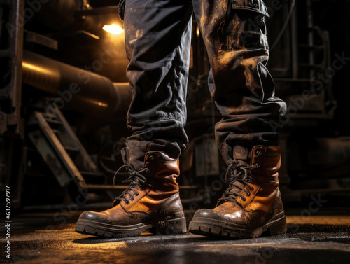 Steeltoed boots and gloves make the Foundry Worker look like theyre ready to take on anything in the name of progress.