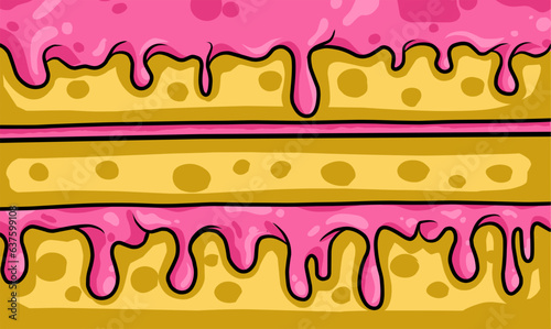 strawberry cake melted background illustration vector 