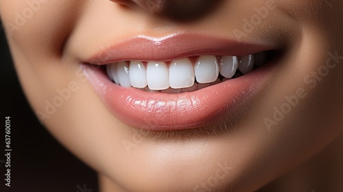 Perfect smile. Dentist examine woman's teeth. Generative AI