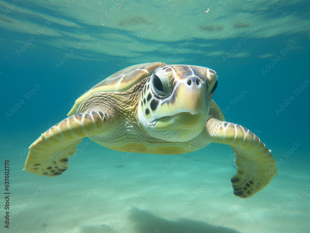 Fototapeta premium sea turtle swimming