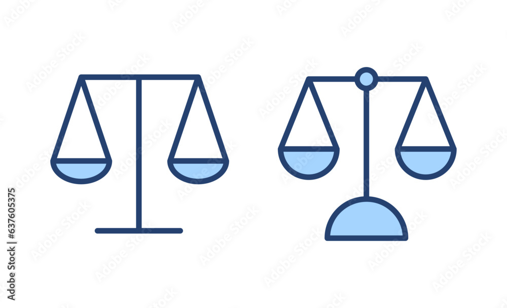 Scales icon vector. Law scale icon. Justice sign and symbol Scales icon vector. Law scale icon. Justice sign and symbol