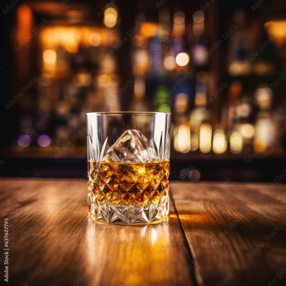 lifestyle photo glass of whisky on bar counter lifestyle photo glass of whisky on bar counter