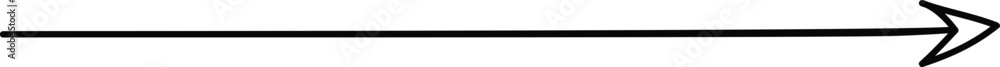 Black straight long arrow in hand drawn style. Arrow shape element pointimg right. Black straight long arrow in hand drawn style. Arrow shape element pointimg right.