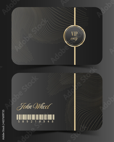 Rich luxury royalty gold card front and back in vector illustration
