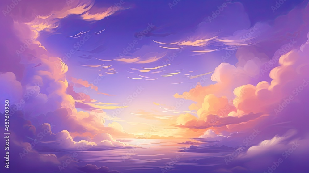 Dreamy Cloud Serenity in soft pastel colors for illustration. Generative AI