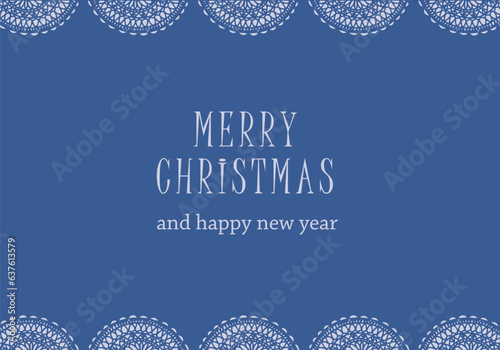 レースの青いクリスマスカード