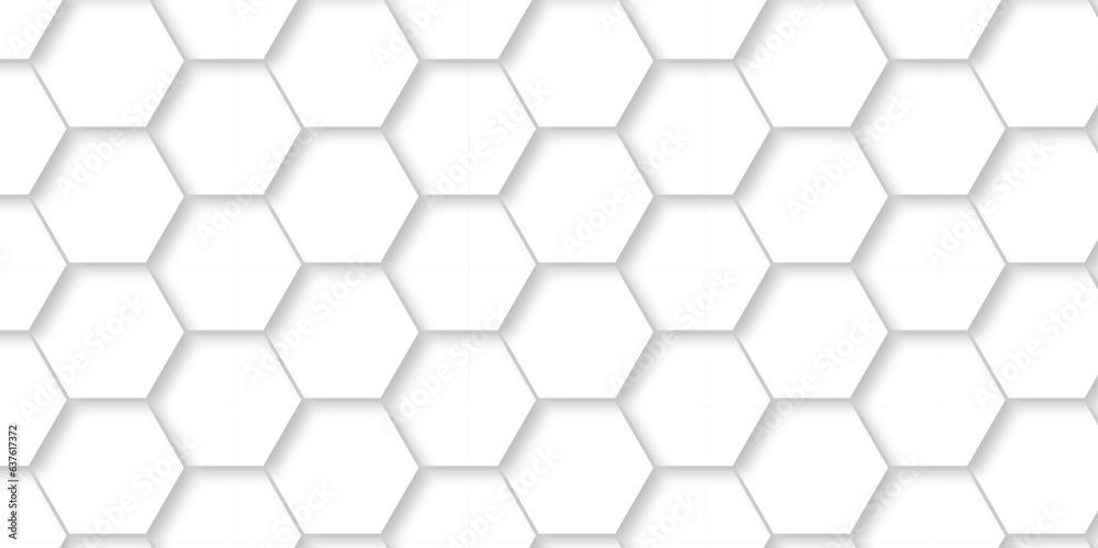 White Hexagonal Background. Luxury White Pattern. Vector Illustration. 3D Futuristic abstract honeycomb mosaic white background. geometric mesh cell texture.	
