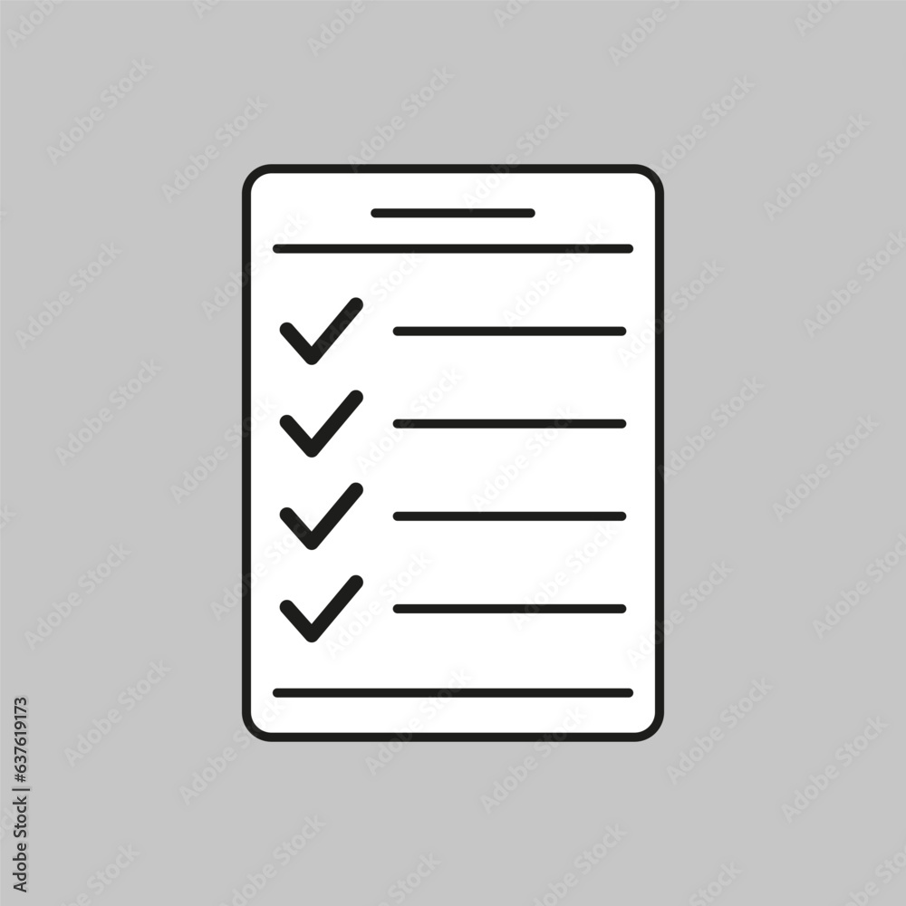 Checklist icon. Checklist with checkboxes. Vector illustration. EPS 10. Checklist icon. Checklist with checkboxes. Vector illustration. EPS 10.