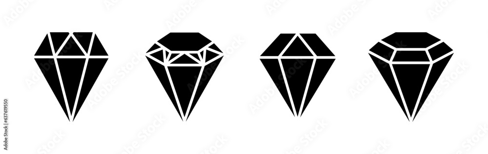 Diamond icon vector. gem icon. crystal stone Diamond icon vector. gem icon. crystal stone