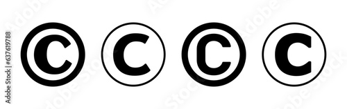 Copyright icon vector. copyright symbol