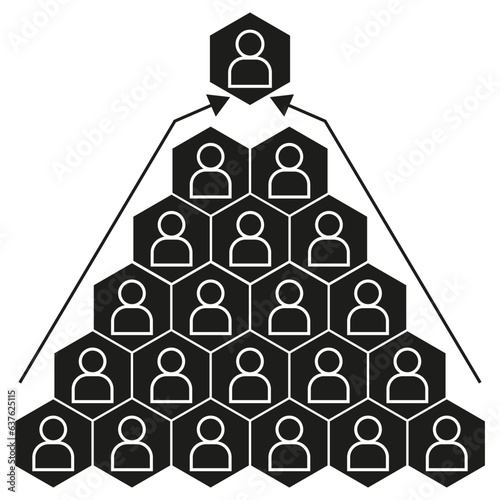 Levels of management icon. Vector illustration. EPS 10.