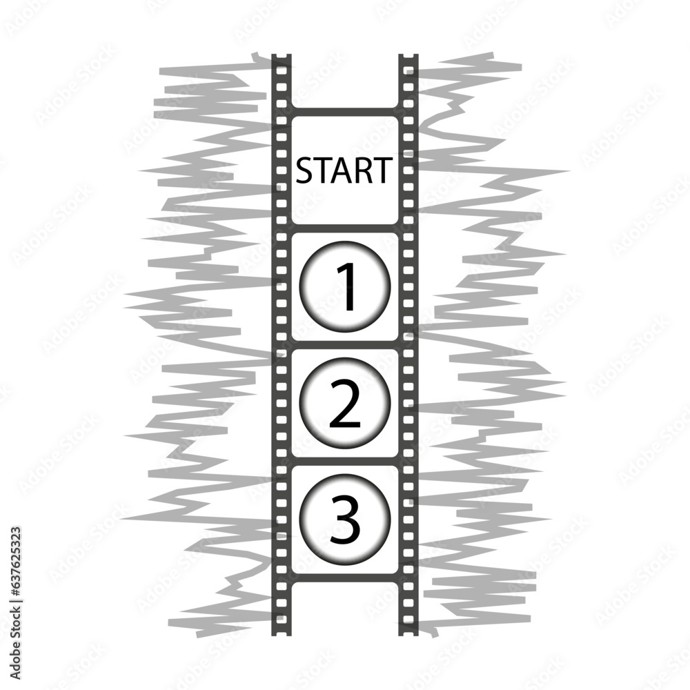 Obraz premium Grunge film strip icon. Vector illustration. EPS 10.