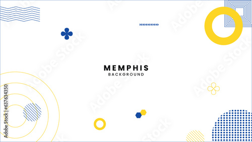 minimal and decorative geometric shapes banner background with memphis elements