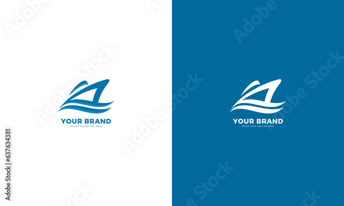 Letter A Ship Logo, sail boat, vector graphic design