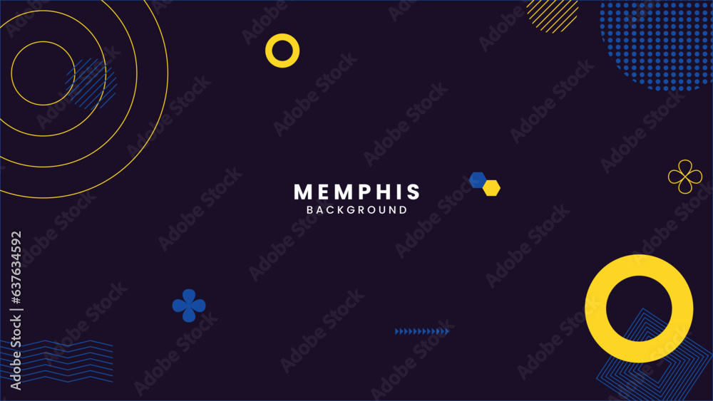 Obraz premium minimal and decorative geometric shapes banner background with memphis elements