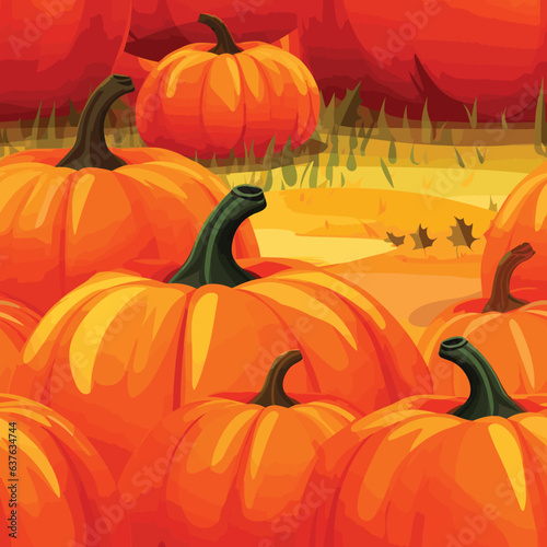 Seamless Colorful Pumpkin Pattern. Seamless pattern of Pumpkin in colorful style. Add color to your digital project with our pattern 