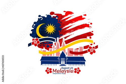 August 31, Independence day of Malaysia vector illustration. Suitable for greeting card, poster and banner. 