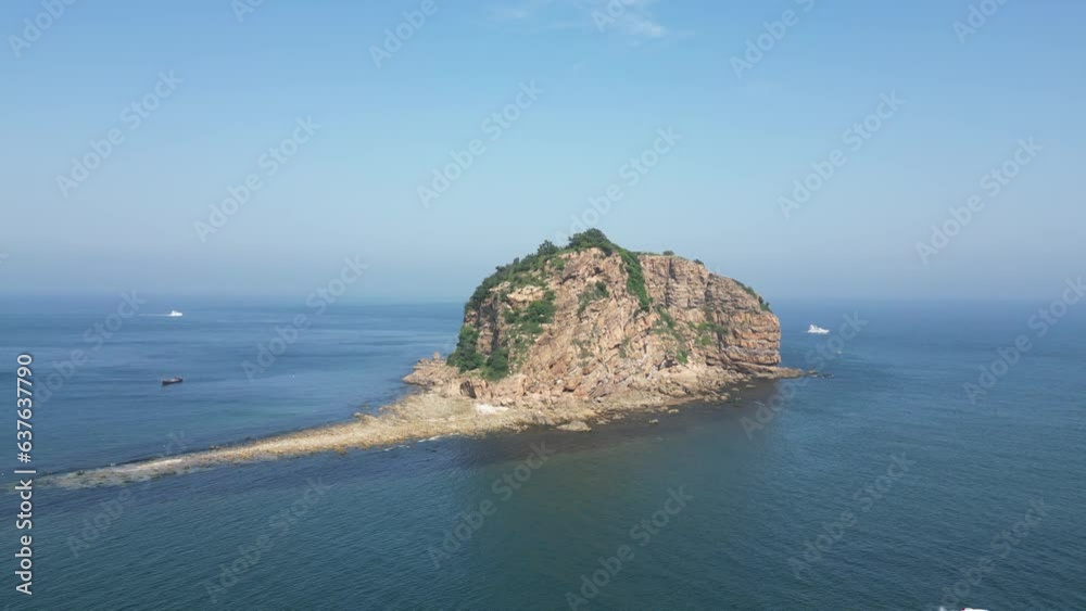 Drone Aerial View of BangChui Island, Close up shot, 4K Drone Aerial View of BangChui Island, Close up shot, 4K