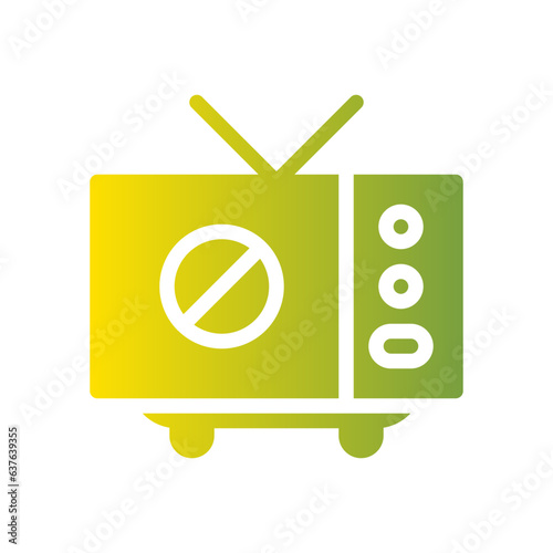 television flat gradient icon
