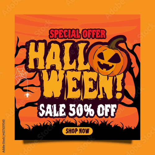 Happy halloween special offer sale poster