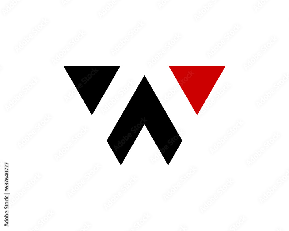W letter in triangle arrangement vector W letter in triangle arrangement vector