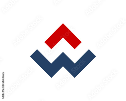 A line with forming w letter vector logo