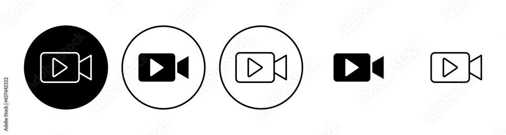 Video icon set. video camera icon vector. movie sign. cinema Video icon set. video camera icon vector. movie sign. cinema
