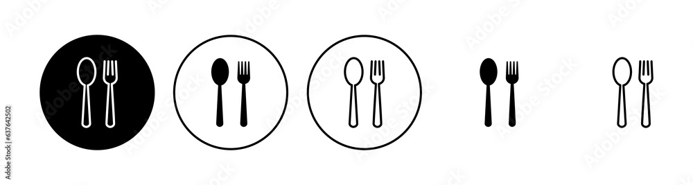 spoon and fork icon set. spoon, fork and knife icon vector. restaurant icon spoon and fork icon set. spoon, fork and knife icon vector. restaurant icon