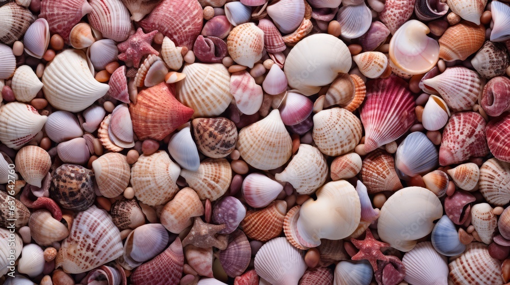 Summer background with seashells texture Summer background with seashells texture