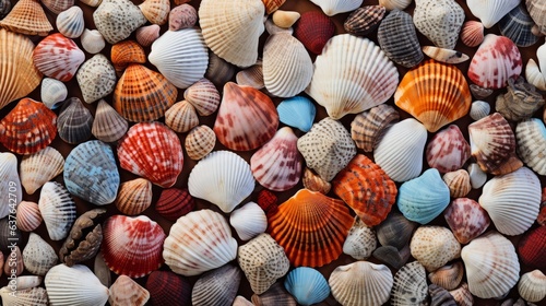 Summer background with seashells texture