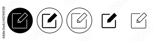 Edit icon set. edit document icon. edit text icon. pencil. sign up