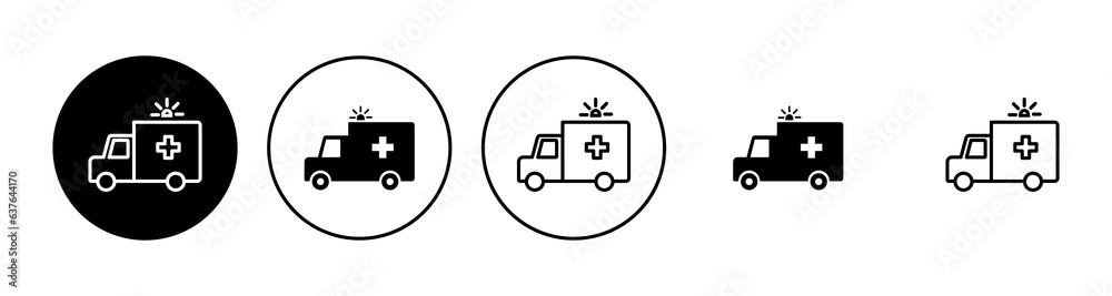 Ambulance icon set. ambulance truck icon vector. ambulance car Ambulance icon set. ambulance truck icon vector. ambulance car