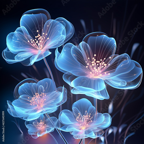 Digital futuristic flowers AI image © nour045069