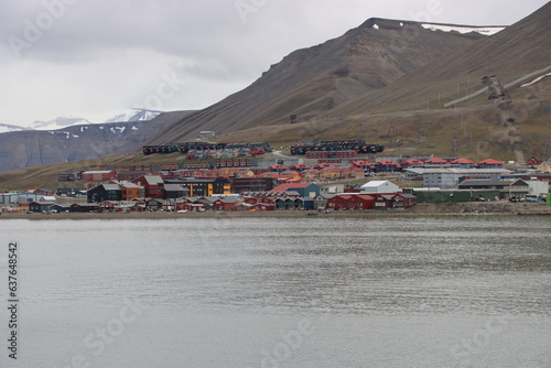 The small town of Longyearbyen on the island of Spitsbergen, Svalbard, Norway.