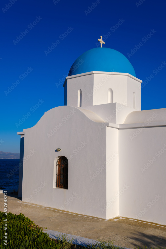 Piso Livadi Church on Paros Island in Greece
