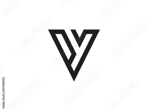 modern monogram letter YV or VY logo design