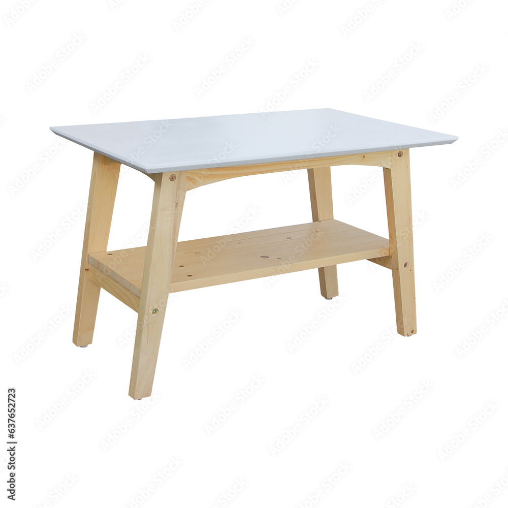 White brown wooden living room table isolated on white background. Interior design Inspiration. Furniture modern inspiration. Home living. Wooden Wardrobe inspiration. Scandinavian Interior.