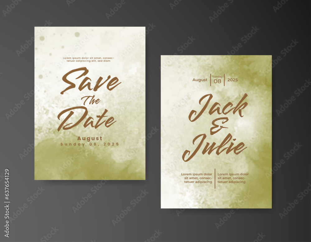 Wedding invitation with abstract watercolor background Wedding invitation with abstract watercolor background