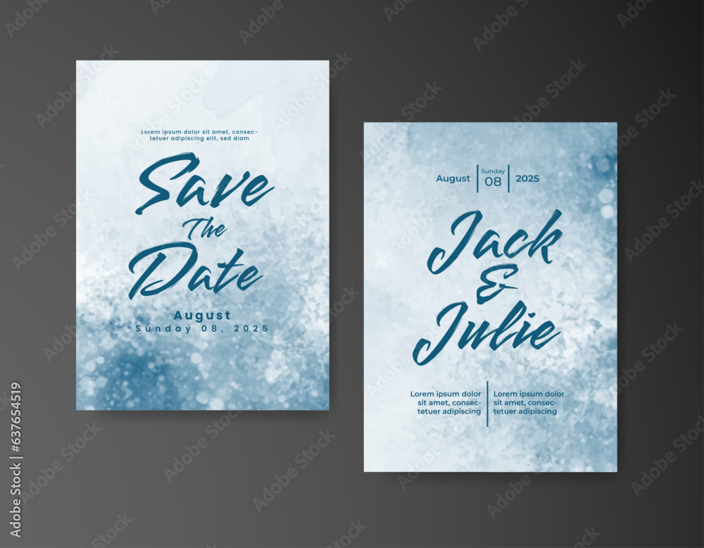 Wedding invitation with abstract watercolor background Wedding invitation with abstract watercolor background