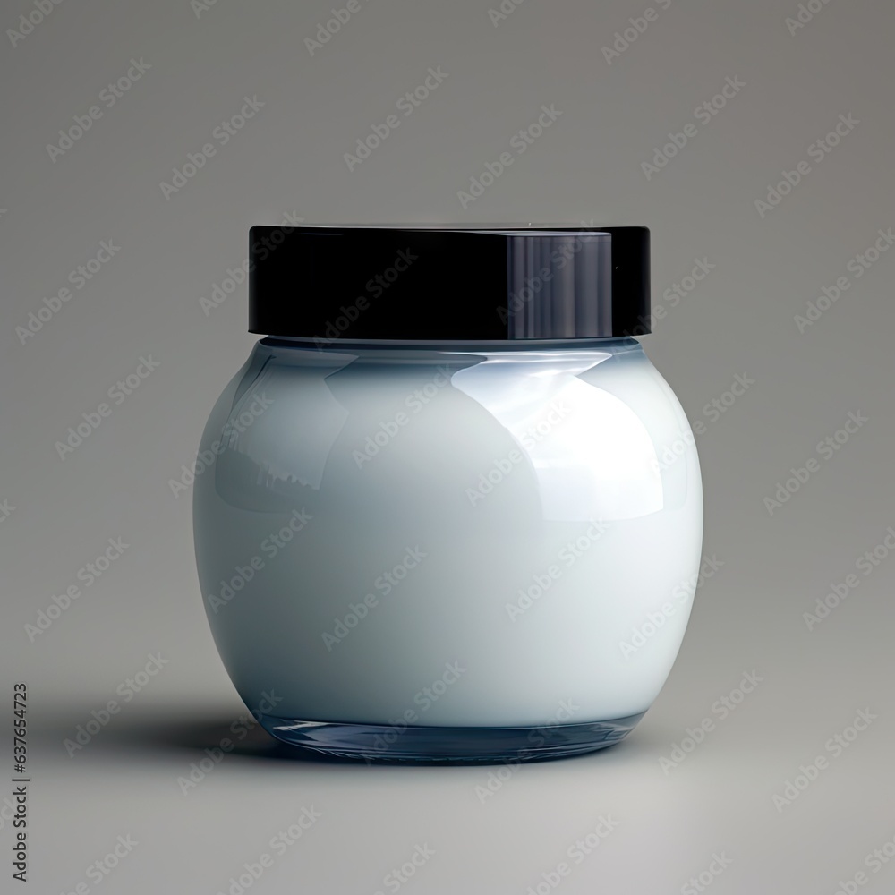 mockup of a screw cap plastic jar for cosmetics or paint product photography