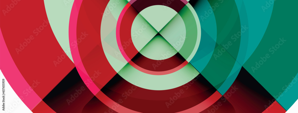 Obraz premium Circles with shadows trendy minimal geometric composition abstract background