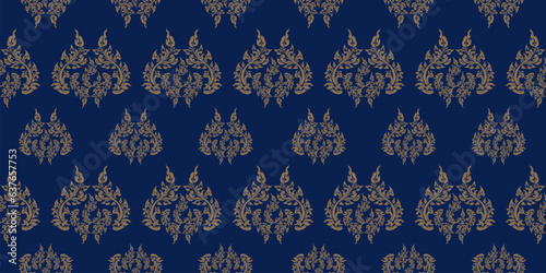 Seamless Thai pattern background. Abstract vector Illustration. Simple graphic design. Pattern for textile printing, packaging