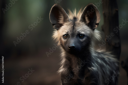 A aardwolf portrait, wildlife photography